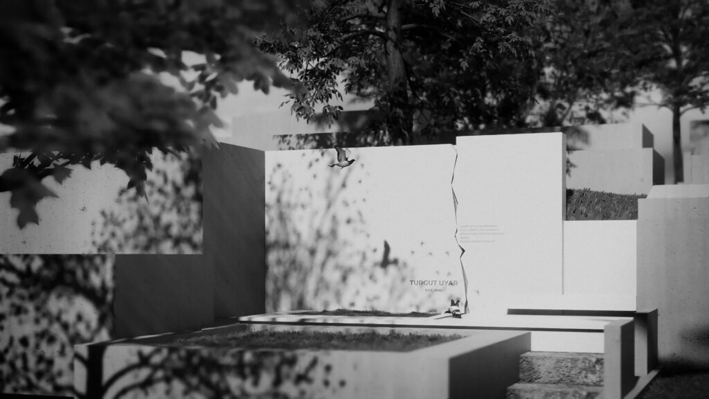 anıtsal mimari proje ödülü, eskiz mimari çizim, turgut uyar mezarı